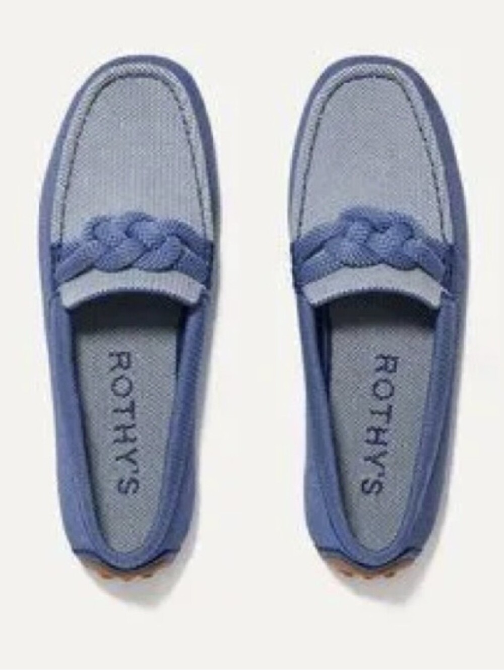 Rothy's The Braid Driver In Chambray Braided Knit Loafers